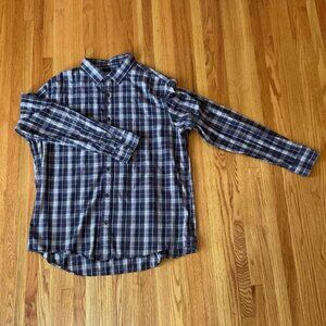 Michael Kors Long Sleeve Button Up Purple Striped Tailored Fit XL Casual Shirt